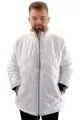 Mens Big Size dog collar Ribana Arm Zipper Coat U24611 White