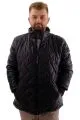 Mens Big Size dog collar Ribana Arm Zipper Coat U24611 Shiny Black