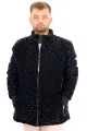 Mens Big Size dog collar Ribana Arm Zipper Coat U24611 Black