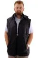 Big Size Mens Hooded Zipper quilted vest U24700 Black