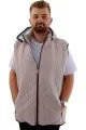Big Size Mens quilted Vest U24702 Light Grey