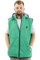 Mens Big Size quilted vest with pocket Removable Hooded U24703 Green
