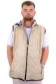 Big Size Mens Removable Hooded quilted Vest U24704 Beige