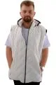 Big Size Mens Removable Hooded quilted Vest U24704 Ecru