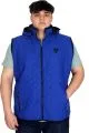 Big Size Mens Zipper Hooded quilted vest U24705 Blue