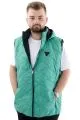 Big Size Mens Zipper Hooded quilted vest U24705 Green