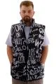 Big Tall Mens quilted Vest U24706 White-Black