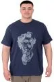 Büyük Beden Erkek T-Shirt Bisiklet Yaka Statue U25004 Indgo