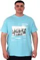 Büyük Beden Erkek T-Shirt Bisiklet Yaka New York U25005 Turkuaz