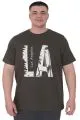 Büyük Beden Erkek T-Shirt Bisiklet Yaka Los Angeles U25006 Haki