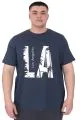 Büyük Beden Erkek T-Shirt Bisiklet Yaka Los Angeles U25006 Indigo