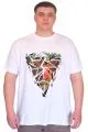 Büyük Beden Erkek T-Shirt Bisiklet Yaka TIGER Baskılı U25007 Beyaz