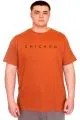 Big Size Mens T-Shirt Crew Neck CHICAGO  U25010 Cinnamon