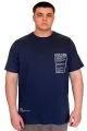 Büyük Beden Erkek T-Shirt Bisiklet Yaka FAULTLESS Basklılı U25011 Indigo