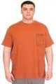 Büyük Beden Erkek T-Shirt Bisiklet Yaka FAULTLESS Basklılı U25011 Tarçın
