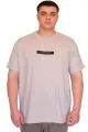 Büyük Beden Erkek T-Shirt Bisiklet Yaka FACTS Baskılı U25012 Gri