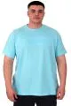 Büyük Beden Erkek T-Shirt Bisiklet Yaka Reseve U25017 Turkuaz