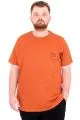 Büyük Beden Erkek T-Shirt Bisiklet Yaka Space U25018 Tarçın