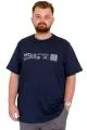 Plus Size Men's Crew Neck T-Shirt NYC New York U25019 Indigo