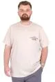 Plus Size Men's Crew Neck T-Shirt Compaes U25021 Beige