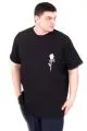 Büyük Beden Erkek T-Shirt Bisiklet Yaka GORGEOUS U25022 Siyah