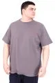 Büyük Beden Erkek T-Shirt Bisiklet Yaka FOREVER U25023 Füme