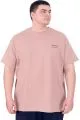 Büyük Beden Erkek T-Shirt Bisiklet Yaka FOREVER U25023 Gül Rengi