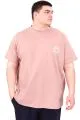 Büyük Beden Erkek T-Shirt Bisiklet Yaka GREAT U25024 Gül Rengi