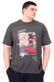Büyük Beden Erkek Baskılı T-Shirt Palm Dream U25026 Antrasit