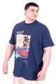 Big Size Mens Tshirt Printed Crew Neck  Palm Dream U25026 Indigo