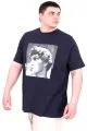 Büyük Beden Erkek T-Shirt Bisiklet Yaka STATUE U25027 Lacivert