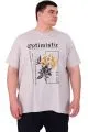 Büyük Beden Erkek T-Shirt Bisiklet Yaka OPTIMISTIC U25028 Gri