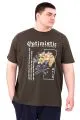 Büyük Beden Erkek T-Shirt Bisiklet Yaka OPTIMISTIC U25028 Haki