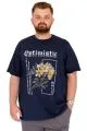 Plus Size Men's Crew Neck T-Shirt OPTIMISTIC U25028 Indigo
