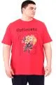 Büyük Beden Erkek T-Shirt Bisiklet Yaka OPTIMISTIC U25028 Kırmızı
