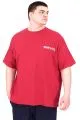 Büyük Beden Erkek T-Shirt Bisiklet Yaka BORN TOLYFT U25029 Bordo