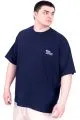 Büyük Beden Erkek T-Shirt Bisiklet Yaka FAITH U25030 Lacivert
