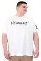 Big Size Mens  T-Shirt Los Angeles U25031 White