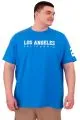 Big Size Mens  T-Shirt Los Angeles U25031 Saxe