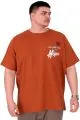 Büyük Beden Erkek T-Shirt Bisiklet Yaka ROSE U25032 Tarçın