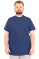 Büyük Beden Erkek T-Shirt Bisiklet Yaka Dore U25034 İndigo