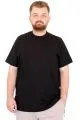 Büyük Beden Erkek T-Shirt Bisiklet Yaka Dore U25034 Siyah