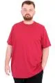 Büyük Beden Erkek T-Shirt Bisiklet Yaka U25035 Bordo