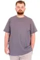Büyük Beden Erkek T-Shirt Bisiklet Yaka U25035 Füme