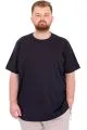 Büyük Beden Erkek T-Shirt Bisiklet Yaka U25035 Lacivert