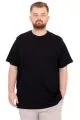 Büyük Beden Erkek T-Shirt Bisiklet Yaka U25035 Siyah