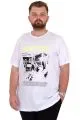 Plus Size Men's Crew Neck T-Shirt NEW YORK U25036 White