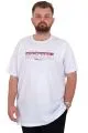 Plus Size Men's T-Shirt Crew Neck BOSTON U25037 White