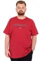 Plus Size Men's T-Shirt Crew Neck BOSTON U25037 Burgundy