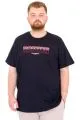 Büyük Beden Erkek T-Shirt Bisiklet Yaka BOSTON U25037 Lacivert